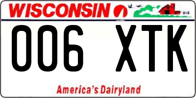 WI license plate 006XTK