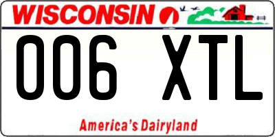 WI license plate 006XTL
