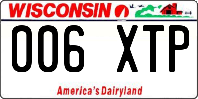 WI license plate 006XTP