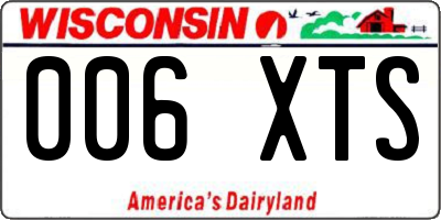 WI license plate 006XTS