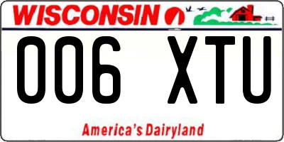 WI license plate 006XTU