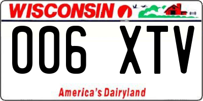 WI license plate 006XTV