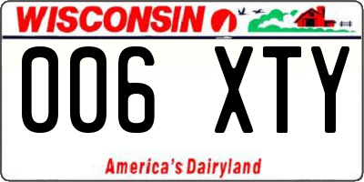 WI license plate 006XTY