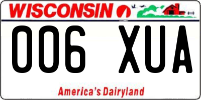 WI license plate 006XUA
