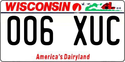 WI license plate 006XUC