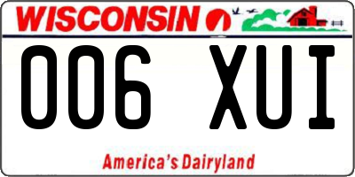 WI license plate 006XUI