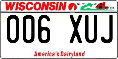 WI license plate 006XUJ