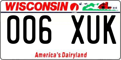 WI license plate 006XUK