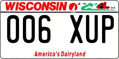 WI license plate 006XUP