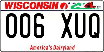 WI license plate 006XUQ