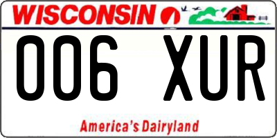 WI license plate 006XUR