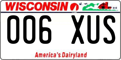 WI license plate 006XUS
