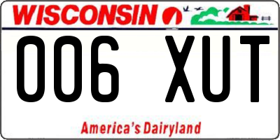 WI license plate 006XUT