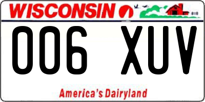 WI license plate 006XUV