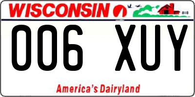 WI license plate 006XUY