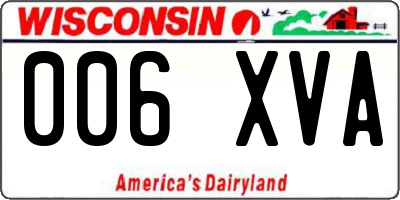 WI license plate 006XVA