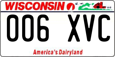 WI license plate 006XVC