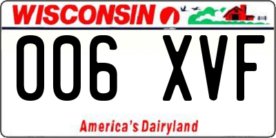 WI license plate 006XVF