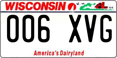 WI license plate 006XVG