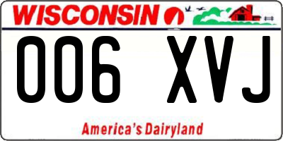WI license plate 006XVJ