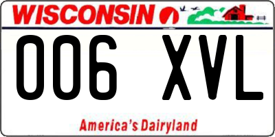 WI license plate 006XVL