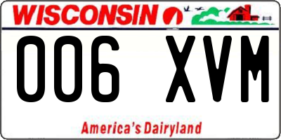 WI license plate 006XVM