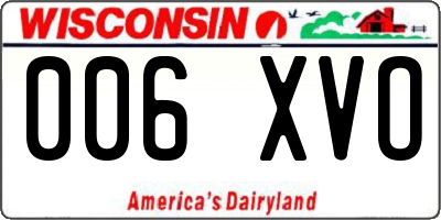 WI license plate 006XVO