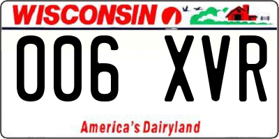 WI license plate 006XVR