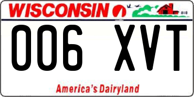 WI license plate 006XVT