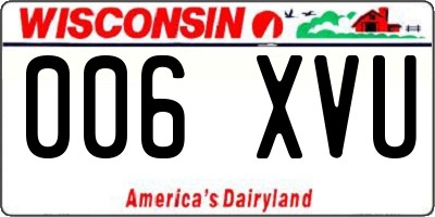 WI license plate 006XVU