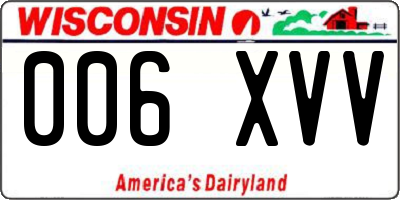 WI license plate 006XVV