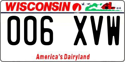 WI license plate 006XVW