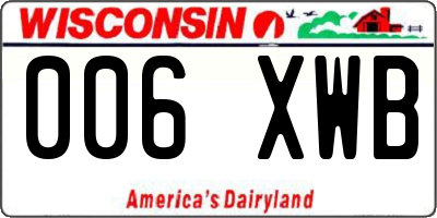 WI license plate 006XWB