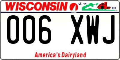 WI license plate 006XWJ