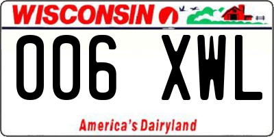 WI license plate 006XWL