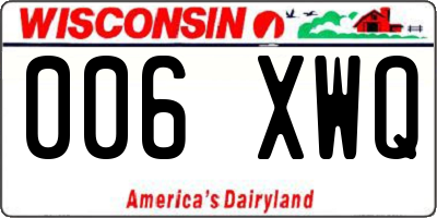 WI license plate 006XWQ