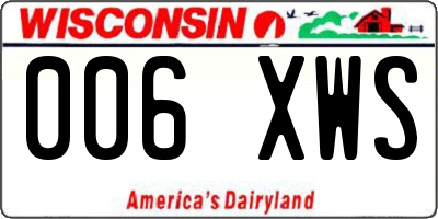 WI license plate 006XWS