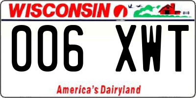 WI license plate 006XWT