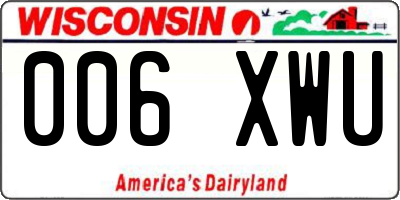 WI license plate 006XWU