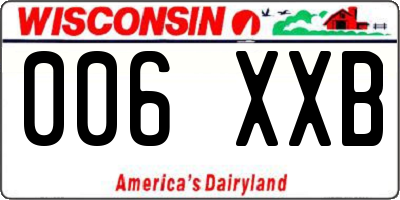WI license plate 006XXB