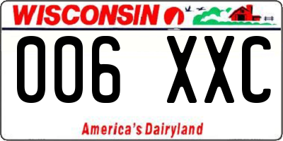 WI license plate 006XXC