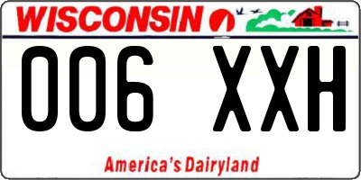 WI license plate 006XXH