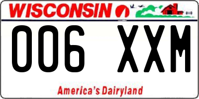 WI license plate 006XXM