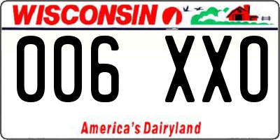 WI license plate 006XXO