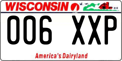 WI license plate 006XXP