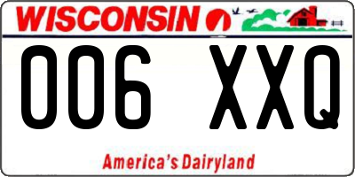 WI license plate 006XXQ