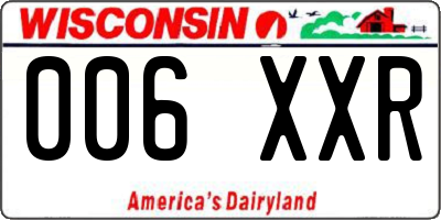 WI license plate 006XXR