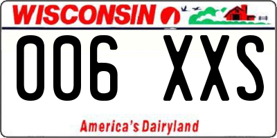 WI license plate 006XXS