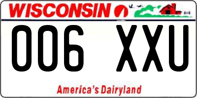 WI license plate 006XXU