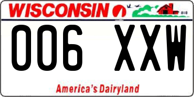 WI license plate 006XXW